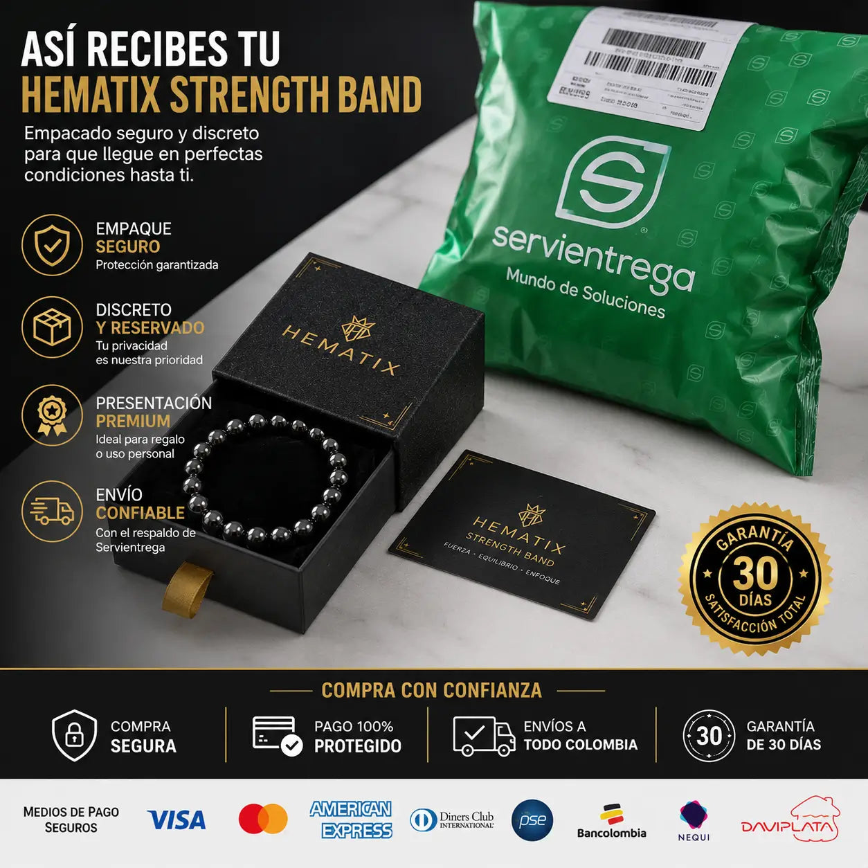 PULSERA HEMATITA®- AUMENTA TU ENERGIA Y VITALIDAD