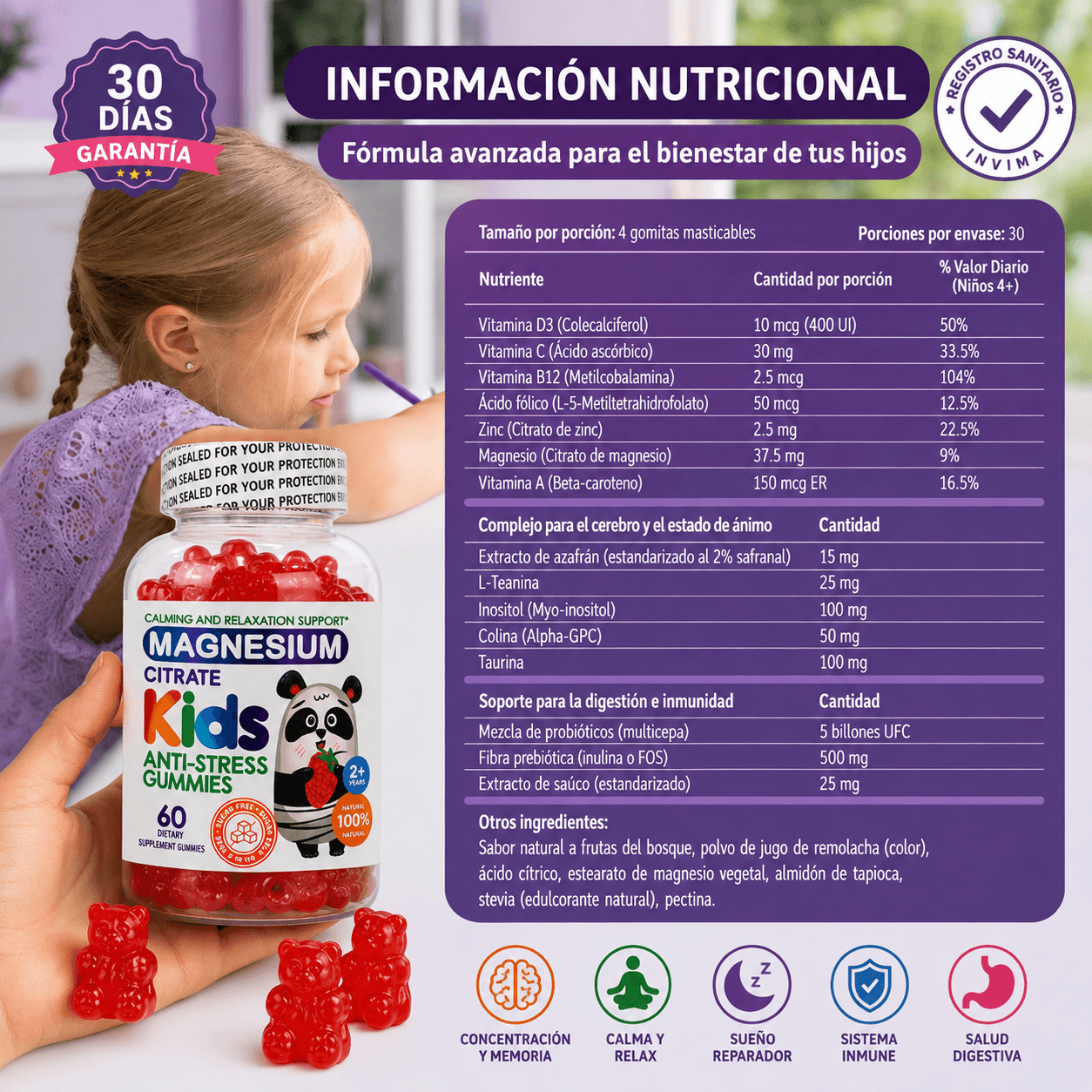 MAGNESIUM KIDS GUMMIES® +GUIA GRATIS PARA APRENDER LAS TABLAS DE MULTIPLICAR