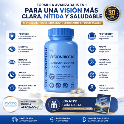 VIL Vysion® 2X1- 15 en 1 Fórmula avanzada para los ojos +  GUIA GRATIS PARA MEJORAR EL CUIDADO DE TU VISIÓN
