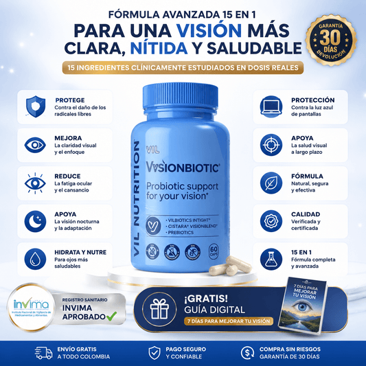 VIL Vysion®- 15 en 1 Fórmula avanzada para los ojos +  GUIA GRATIS PARA MEJORAR EL CUIDADO DE TU VISIÓN
