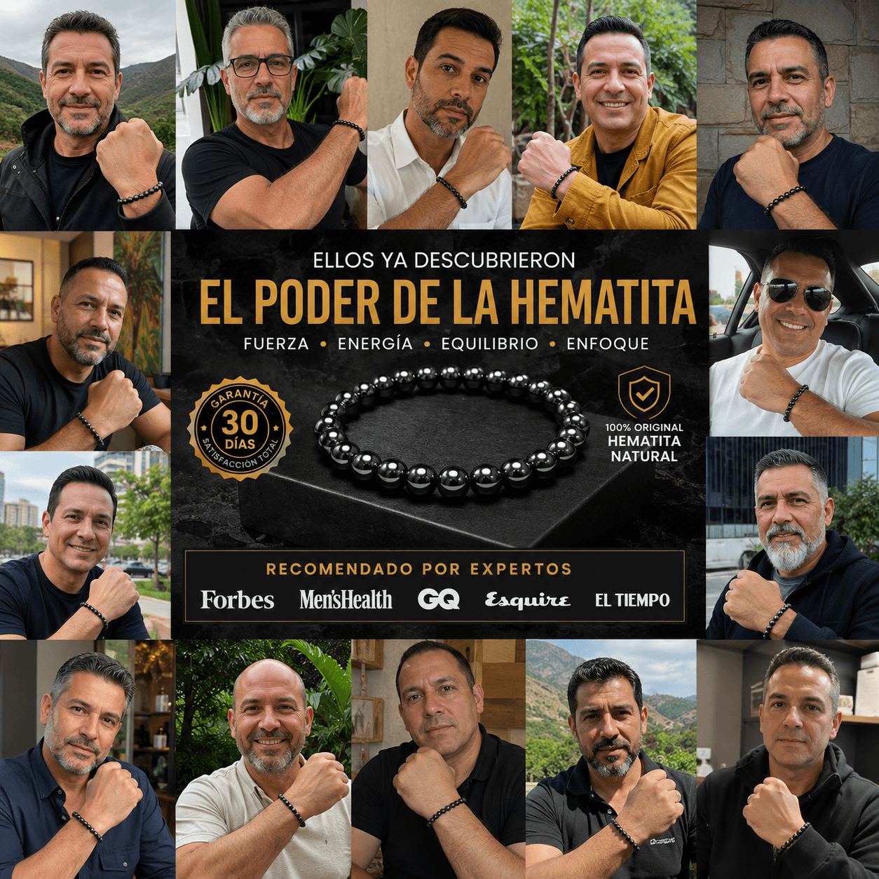 PULSERA HEMATITA®- AUMENTA TU ENERGIA Y VITALIDAD