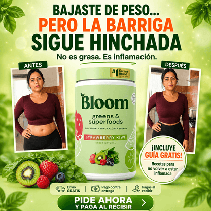Bloom Greens - Una cucharada al día y recupera tu figura desde adentro + guia gratis de recetas saludables