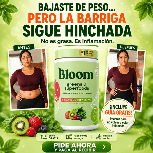 Bloom Greens - Una cucharada al día y recupera tu figura desde adentro + guia gratis de recetas saludables