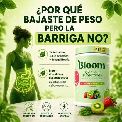 Bloom Greens - Una cucharada al día y recupera tu figura desde adentro + guia gratis de recetas saludables