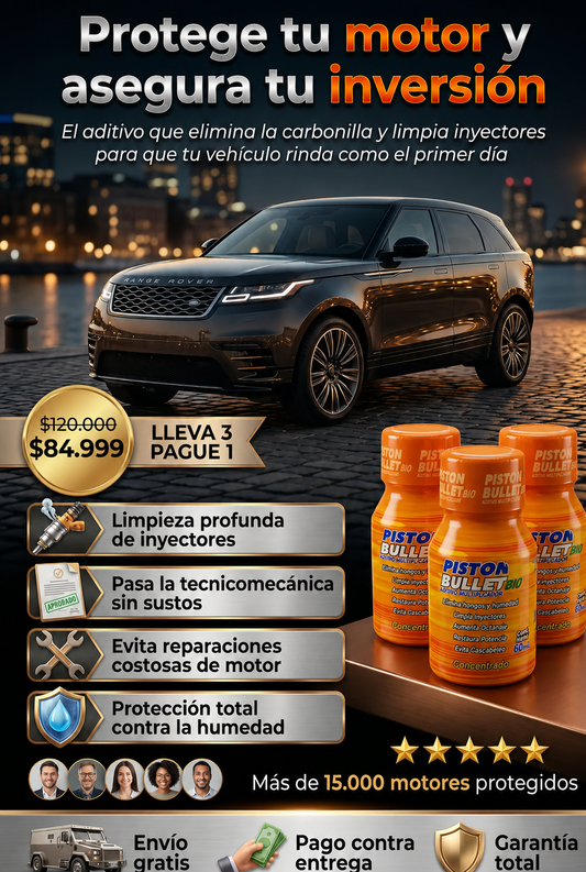 Pistón Bullet®- Limpia y potencia tu motor + Guia GRATIS*