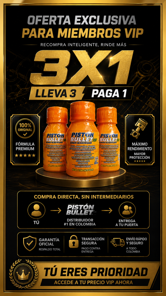 VIP Pistón Bullet®- Limpia y potencia tu motor + Guia GRATIS*