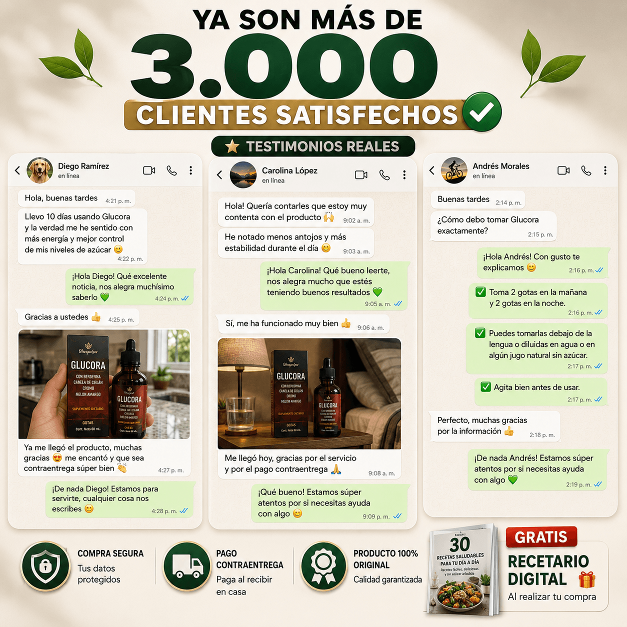 Glucora™- Adiós picos de azucar, recupera el control de tu azúcar + Recetario GRATIS: "30 comidas aptas para personas con azúcar alta"