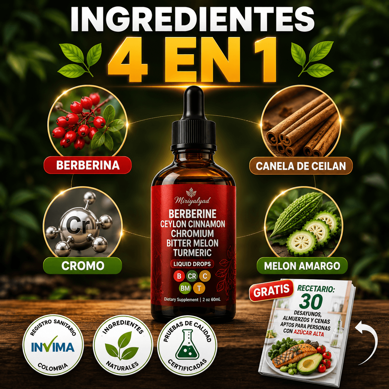 Glucora™- Adiós picos de azucar, recupera el control de tu azúcar + Recetario GRATIS: "30 comidas aptas para personas con azúcar alta"
