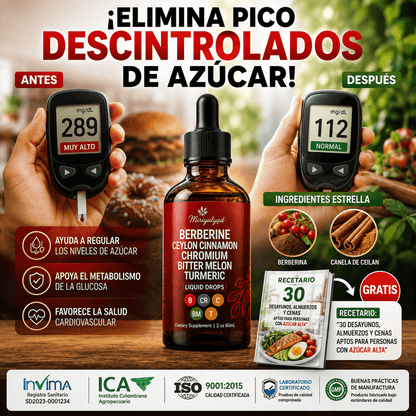 Glucora™- Adiós picos de azucar, recupera el control de tu azúcar + Recetario GRATIS: "30 comidas aptas para personas con azúcar alta"