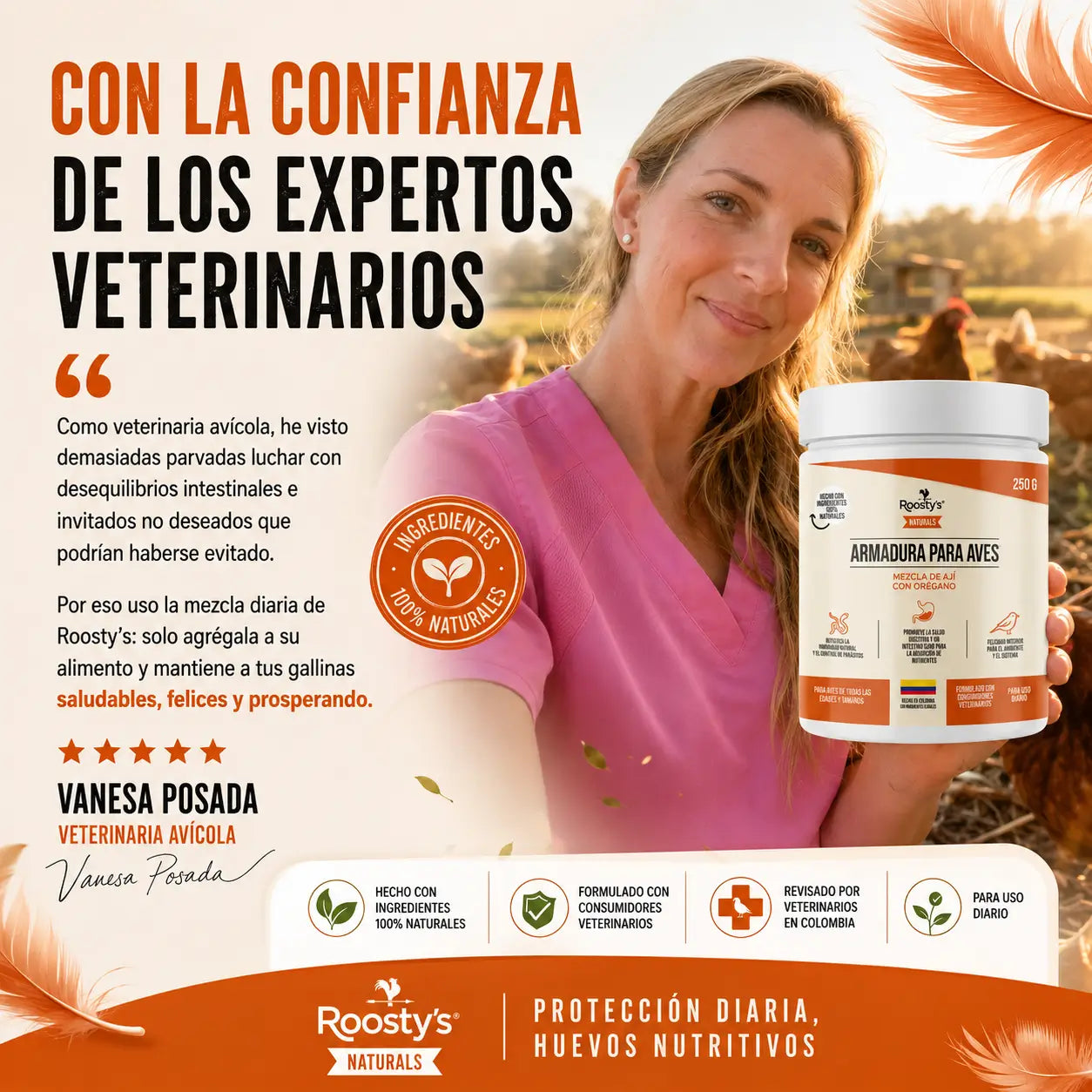 Armadura para Aves®  — Gallinas más sanas y más huevos en 30 días - Incluye GUÍA GRATIS + Envío Gratis