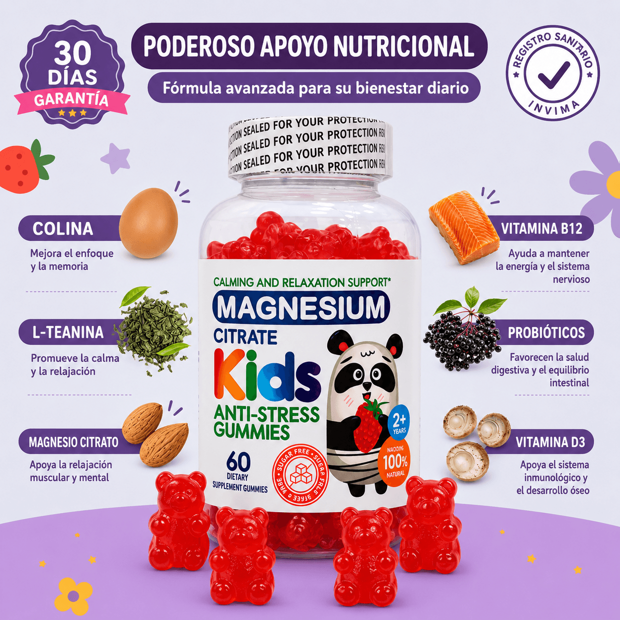 MAGNESIUM KIDS GUMMIES® +GUIA GRATIS PARA APRENDER LAS TABLAS DE MULTIPLICAR
