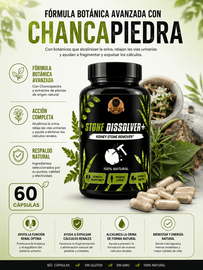 STONE DISSOLVER™  - Fórmula botánica avanzada con hierba Chancapiedra